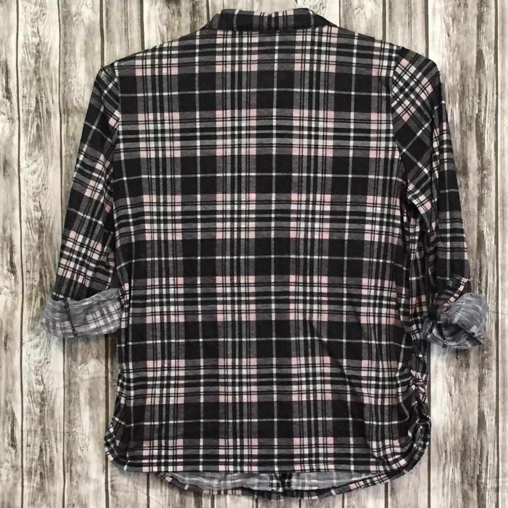 No Boundaries Button Down Plaid Shirt - Picture 3 of 5